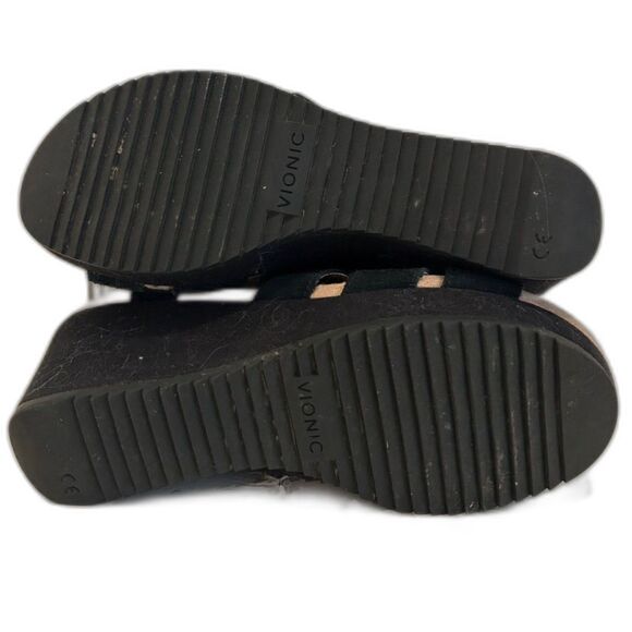 Vionic Black Suede Platform Wedge Sandal - Size 7 - Picture 5 of 8
